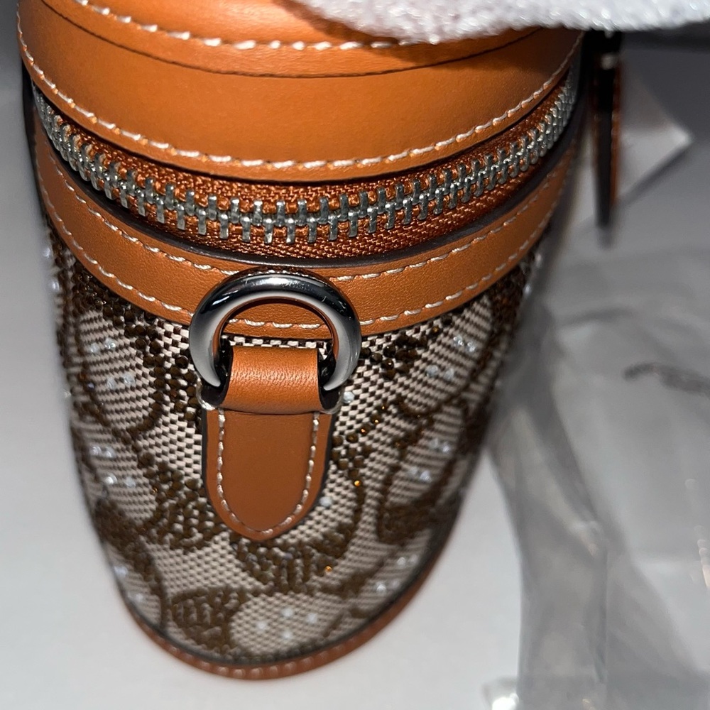 Coach Trail Bag Crystal Signature Jacquard Silver/Burnished Amber, 2 straps 🤎✨ - Picture 10 of 16